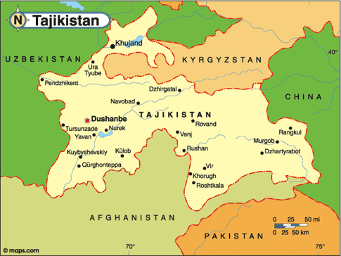 Tajikistan Map