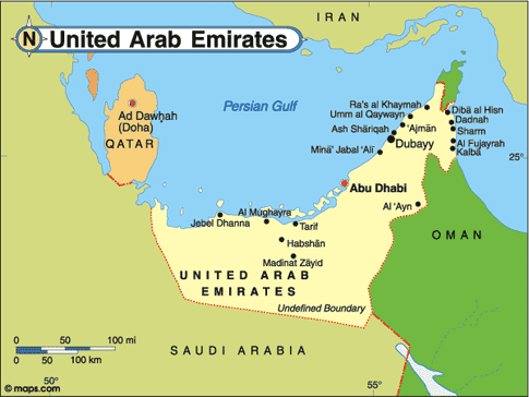 United Arab Emirates Map