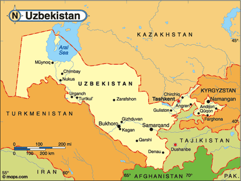 Uzbekistan Map