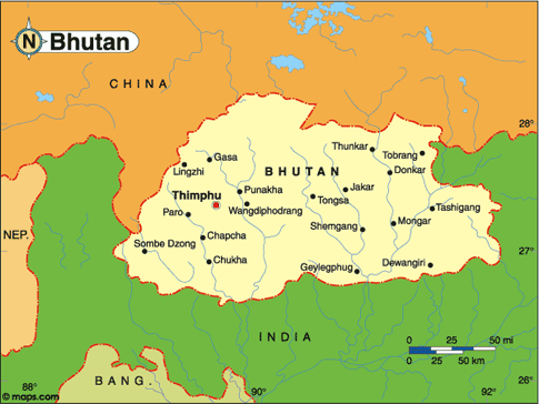 Bhutan Map