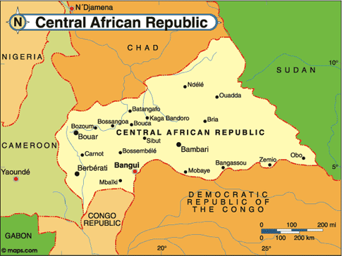 Central African Republic Map