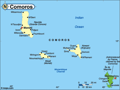 Comoros Map