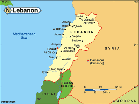 Lebanon Map